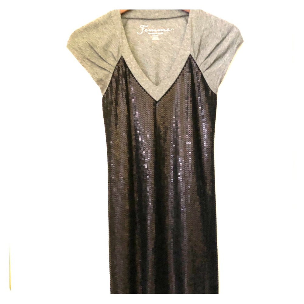 DKNY Sequin Front Dress